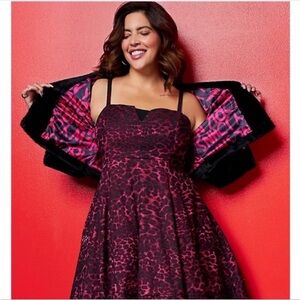 NWT torrid Betsey Johnson pink leopard babydoll pinup girl clothing style dress